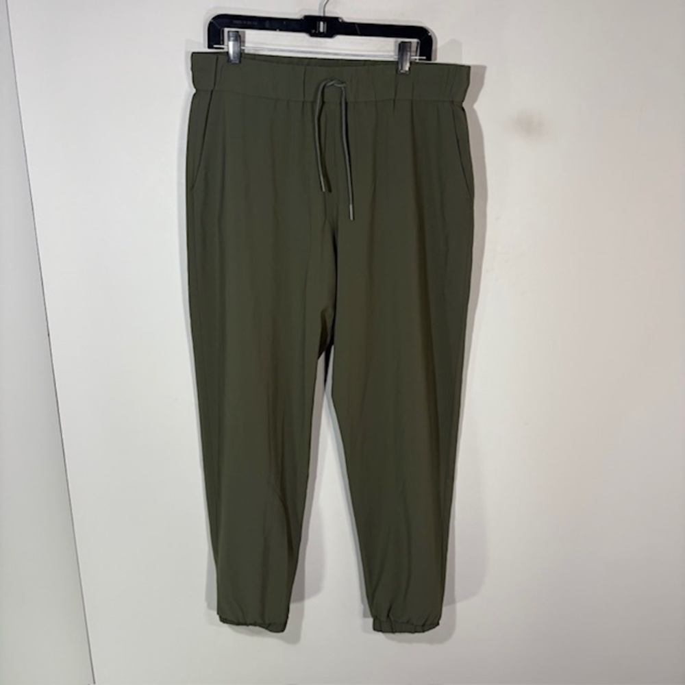 M.M. Lafleur Pants Womens L Green Jogger Pull On Elastic Waist Stretch Pockets